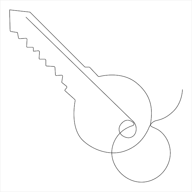 Dibujo de línea única de clave continua mejor uso para la ilustración vectorial minimalista del logotipo
