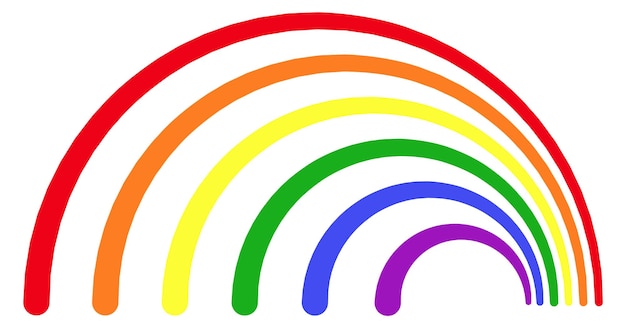 Dibujo lineal del arco iris emblema de la felicidad del niño signo creativo