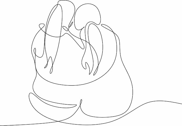 Dibujo lineal buenas amigas ilustración vectorial