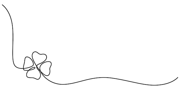 Dibujo lineal continuo de hojas de trébol Fondo de dibujo de una línea Ilustración vectorial