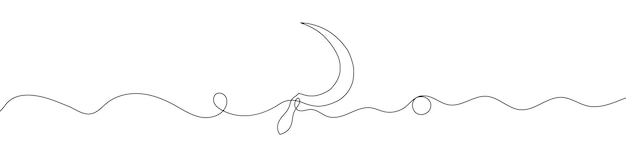 Dibujo lineal continuo de la hoz Dibujo de una sola línea de la hoz