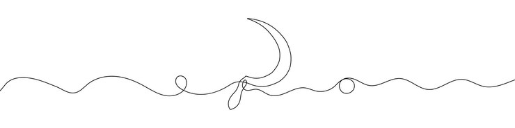 Vector dibujo lineal continuo de la hoz dibujo de una sola línea de la hoz