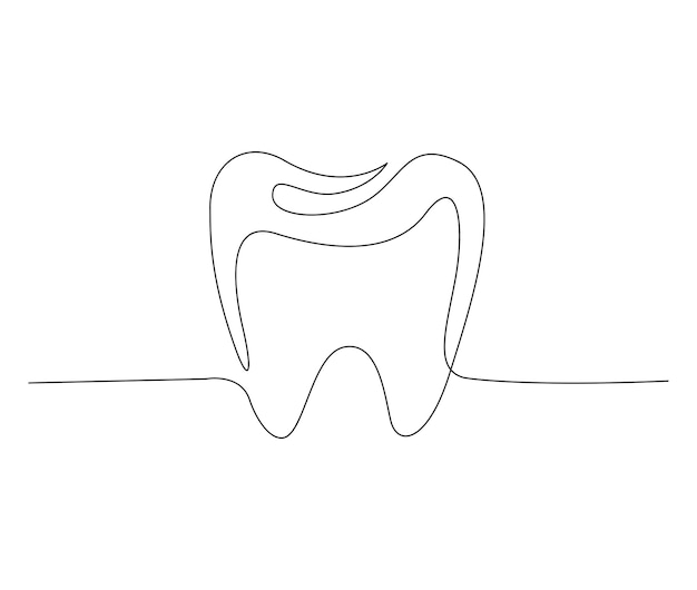 Vector un dibujo lineal de un diente.