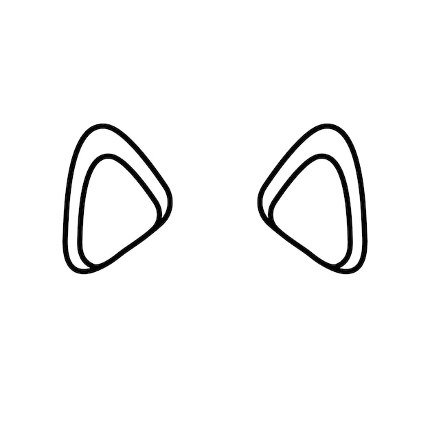Dibujo lineal de las orejas de un gato.