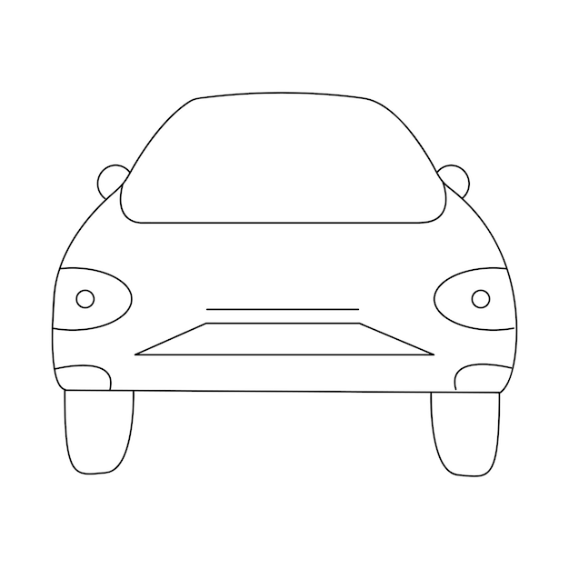 dibujo lineal del vector de automóvil aislado en fondo blanco.