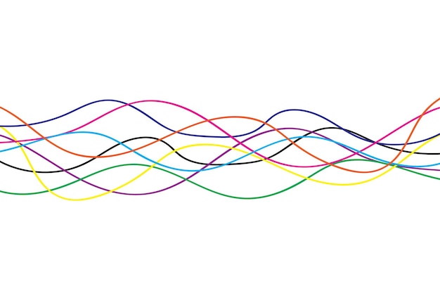 un dibujo de líneas coloridas de una línea de colores del arco iris