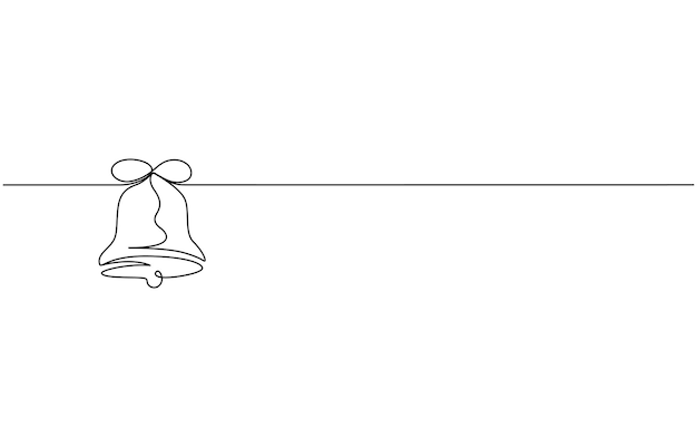 Dibujo de líneas continuas de las campanas de Navidad dibujo de una línea de la campana de Navidad continua