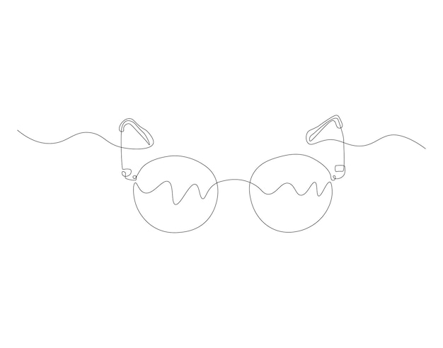 Dibujo de líneas continuas de gafas Una línea de gafas Gafas de línea continua minimalista