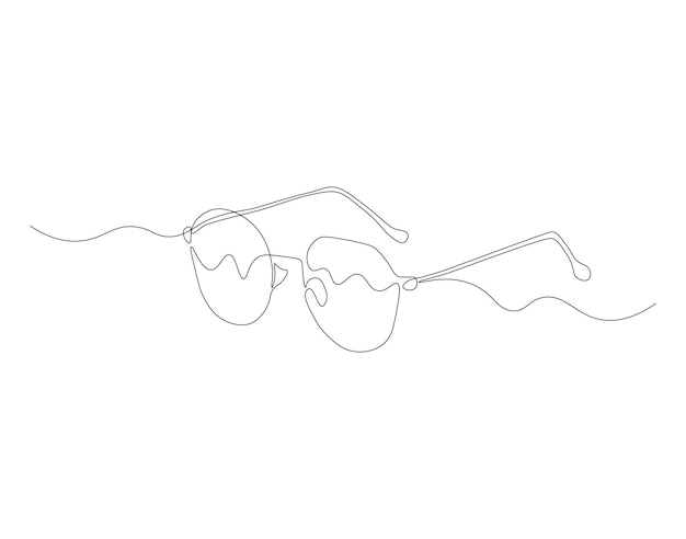 Dibujo de líneas continuas de gafas Una línea de gafas Gafas de línea continua minimalista
