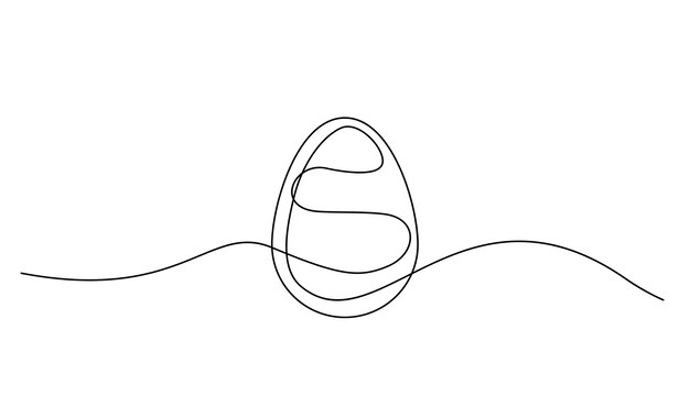 Un dibujo de líneas continuas de la ilustración de los huevos de Pascua