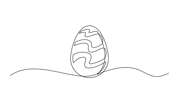 Vector un dibujo de líneas continuas de la ilustración de los huevos de pascua