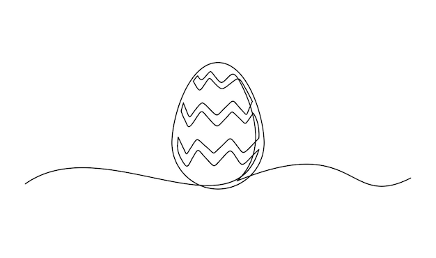 Un dibujo de líneas continuas de la ilustración de los huevos de Pascua
