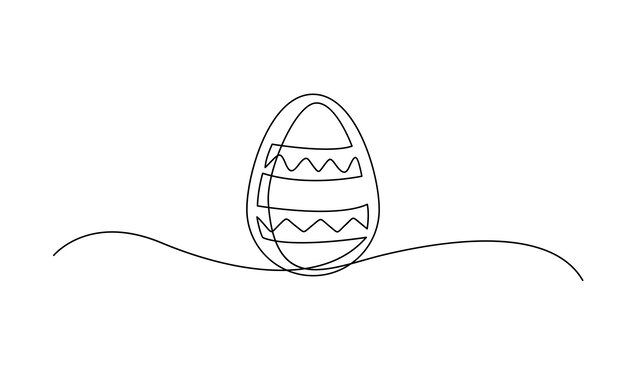 Un dibujo de líneas continuas de la ilustración de los huevos de Pascua