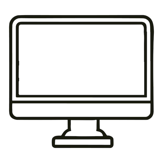 Dibujo de líneas continuas de un monitor de computadora