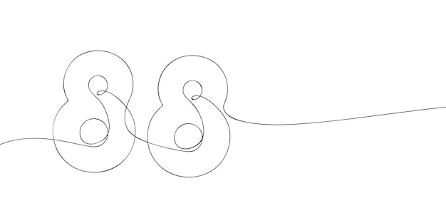 Dibujo de líneas continuas de ochenta y ocho