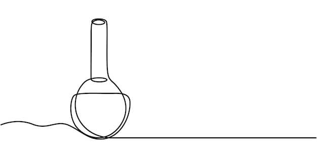 Dibujo de líneas continuas de química Icono dibujado a mano Símbolo Ilustración vectorial Investigación científica