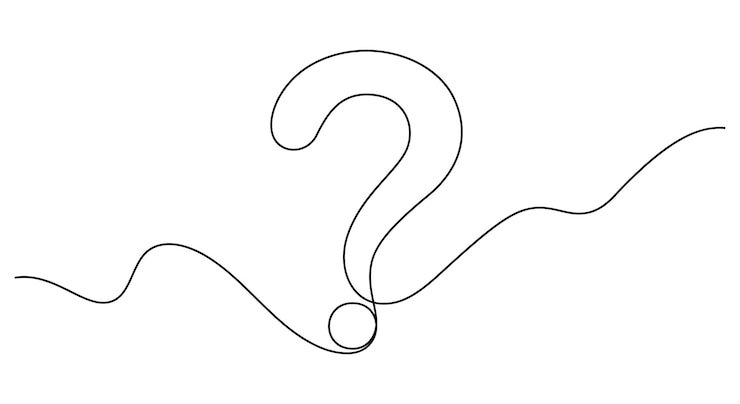 Vector dibujo de líneas continuas de signos de interrogación estilo minimalista