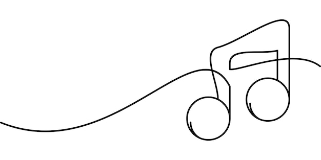 dibujo de líneas continuas de símbolos de notas musicales ilustración de arte de líneas abstractas