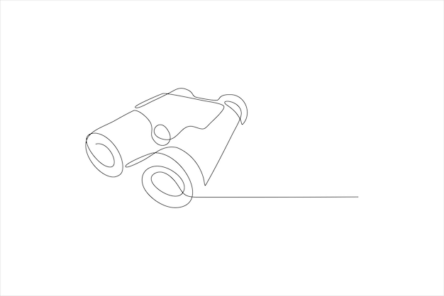 dibujo de líneas continuas vectoriales de binoculares