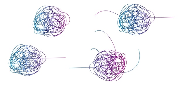 Dibujo de líneas enredadas caóticamente Ilustración vectorial de líneas caóticas aleatorias
