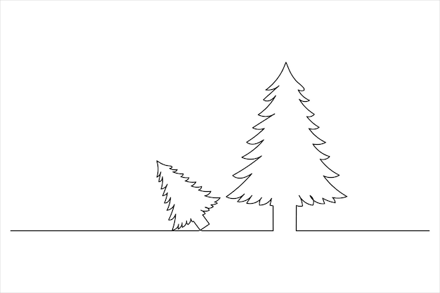 Dibujo de líneas minimalistas de árboles