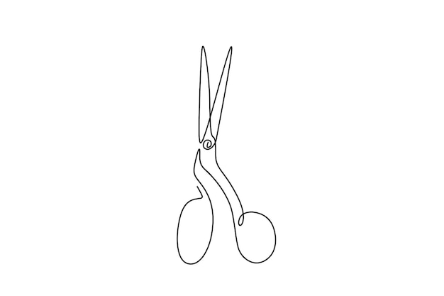 Dibujo de líneas de tijeras OneLine