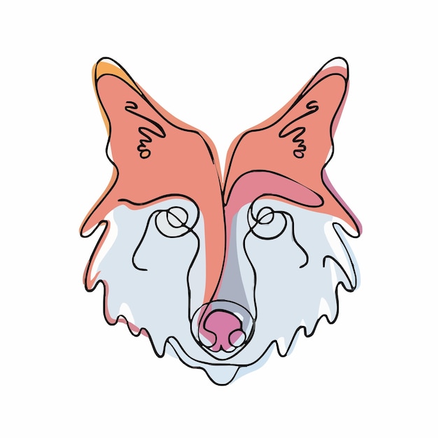 un dibujo de un lobo con la palabra lobo en él