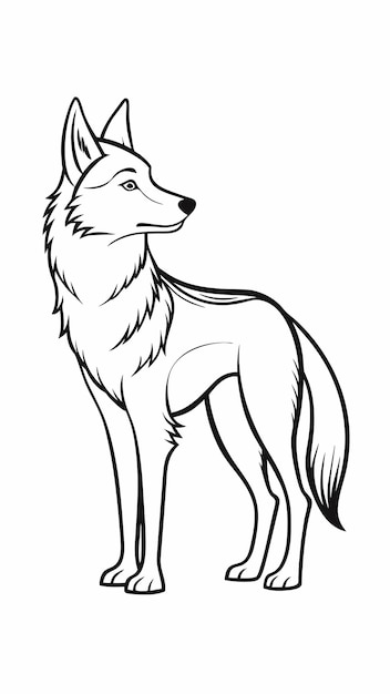 un dibujo de un lobo que es dibujado por un lobo