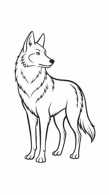 un dibujo de un lobo que es dibujado por un lobo