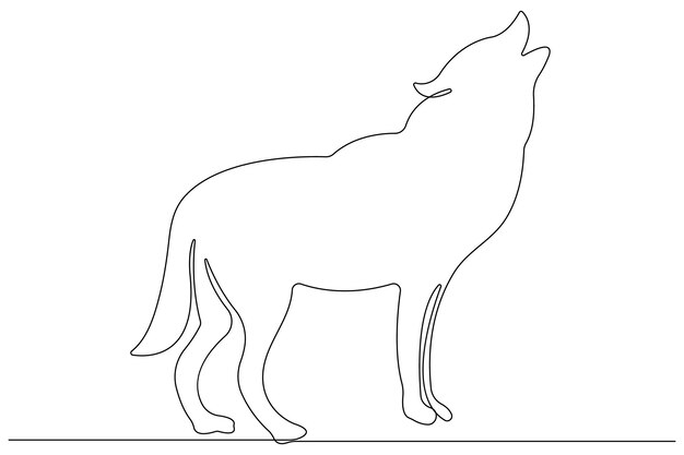 un dibujo de un lobo que está dibujado en un fondo blanco