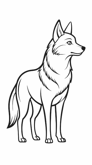 un dibujo de un lobo que está en un fondo blanco