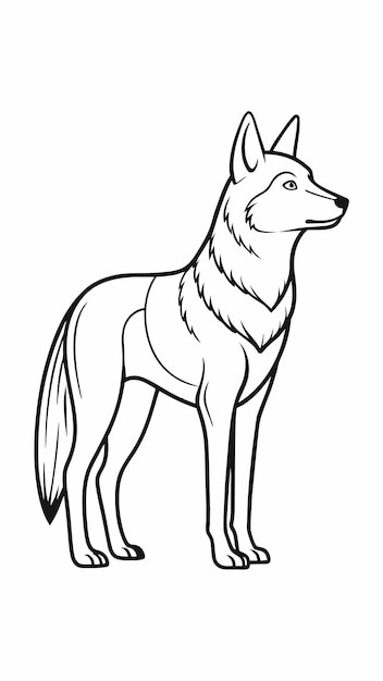 un dibujo de un lobo que está en un fondo blanco