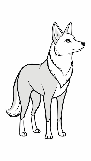 un dibujo de un lobo sobre un fondo blanco