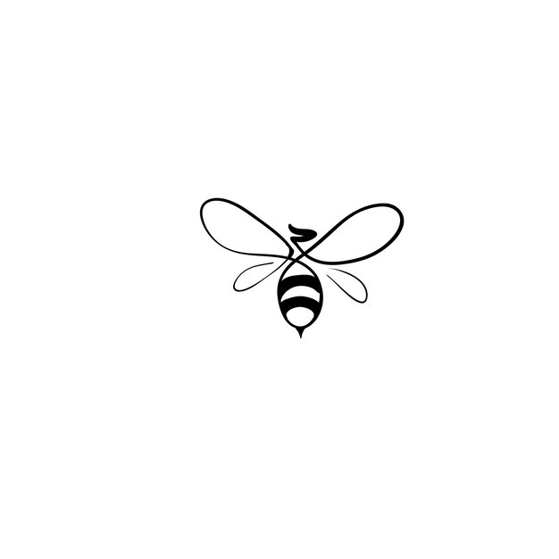 Dibujo de logotipo de insecto, logotipo en blanco y negro, logotipo de abeja, logotipo de avispa, logotipo de miel