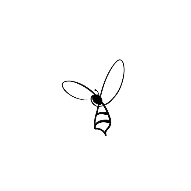 Dibujo de logotipo de insecto, logotipo en blanco y negro, logotipo de abeja, logotipo de avispa, logotipo de miel