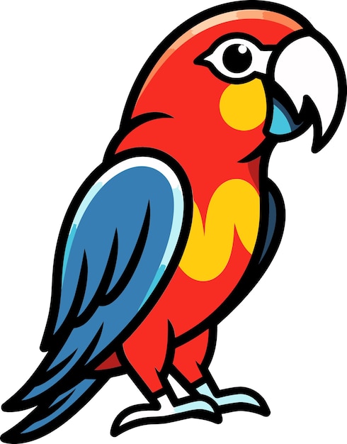 un dibujo de un loro colorido con la palabra x en él