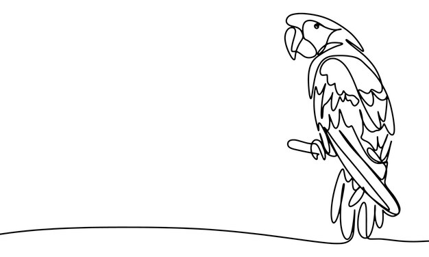 Dibujo de loro de una línea