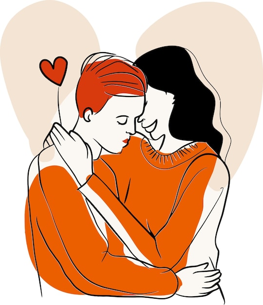 un dibujo de una madre y un niño abrazándose