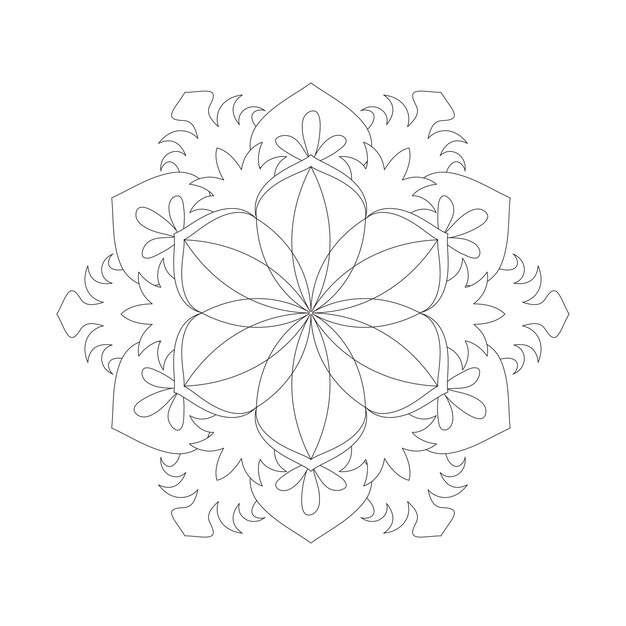 Dibujo de Mandala Floral para colorear interior de KDP