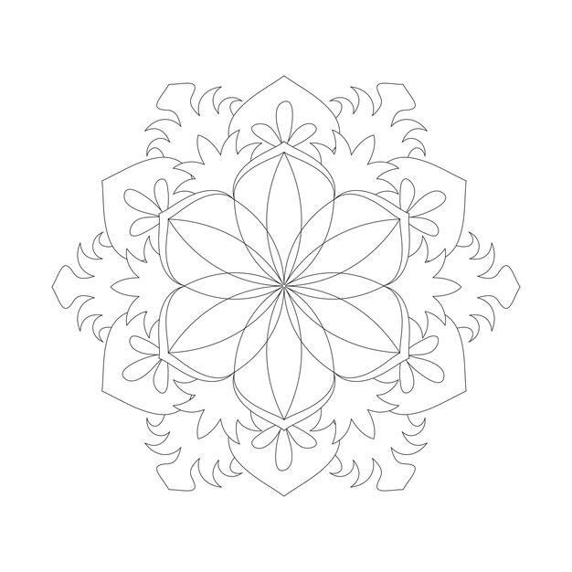 Dibujo de Mandala Floral para colorear interior de KDP