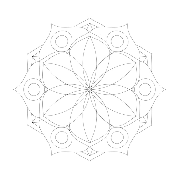 Dibujo de Mandala Floral para colorear interior de KDP