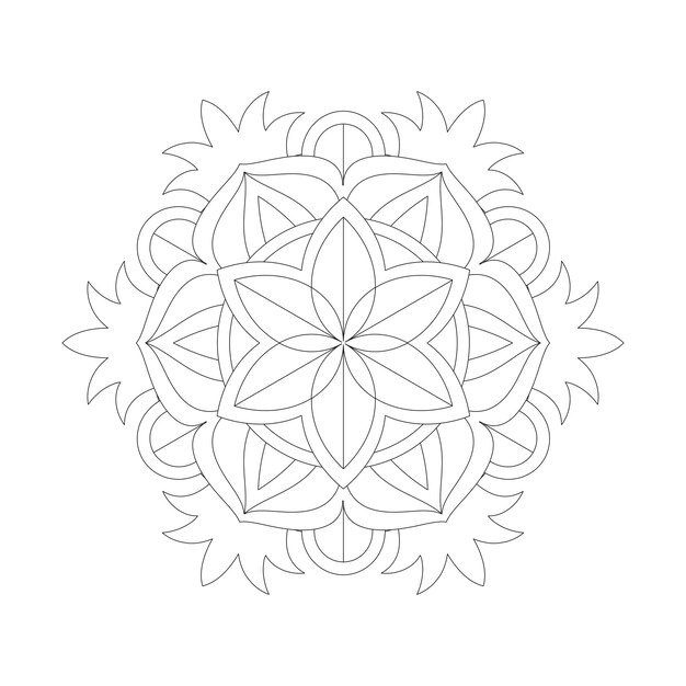 Dibujo de Mandala Floral para colorear interior de KDP