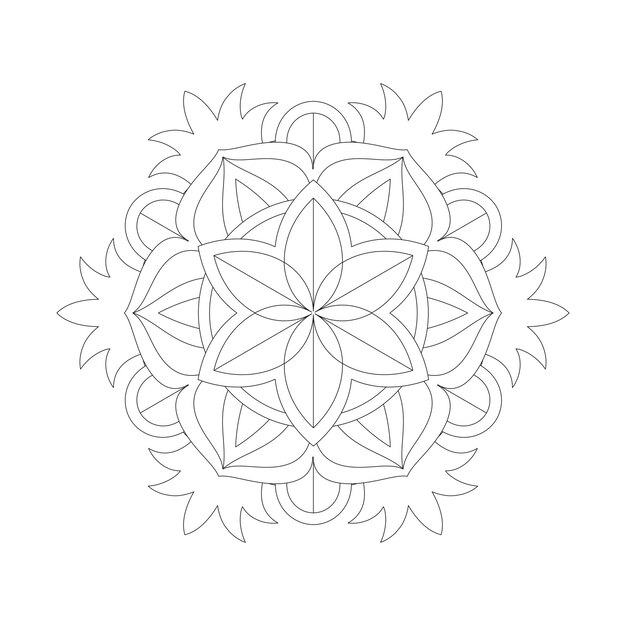 Dibujo de mandala floral para colorear interior de kdp