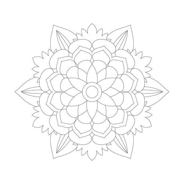 Dibujo de Mandala Floral para colorear interior de KDP