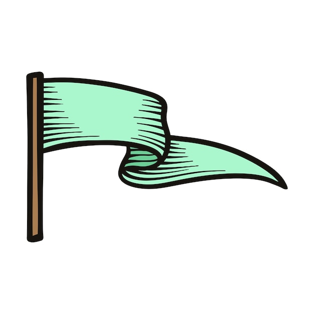 Dibujo a mano alzada ilustración vectorial bandera heráldica medieval