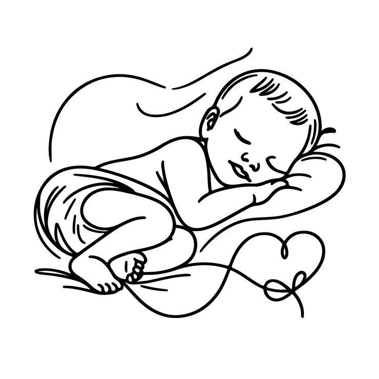 Vector dibujo a mano de bebé icon silhouette ilustración de arte vectorial