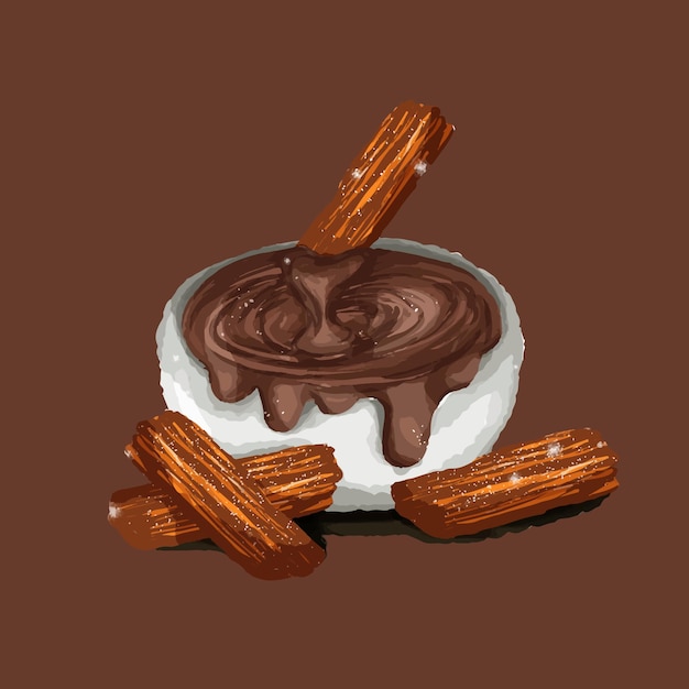 Dibujo a mano Churros Comida americana