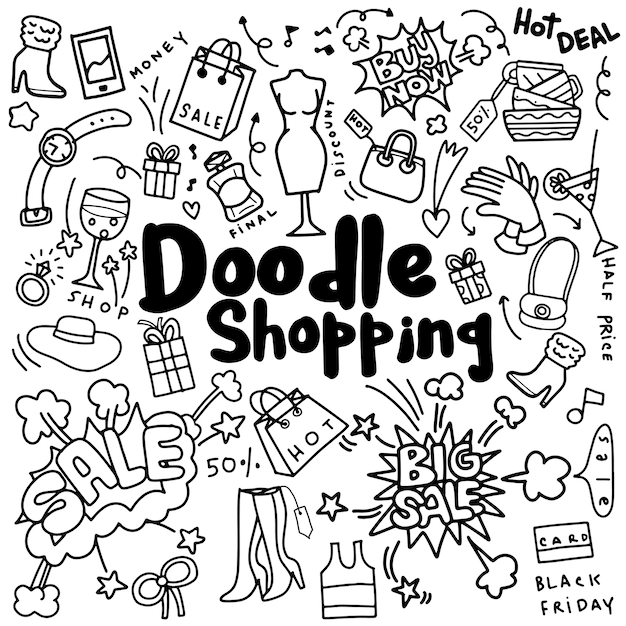 Dibujo a mano Compras Moda