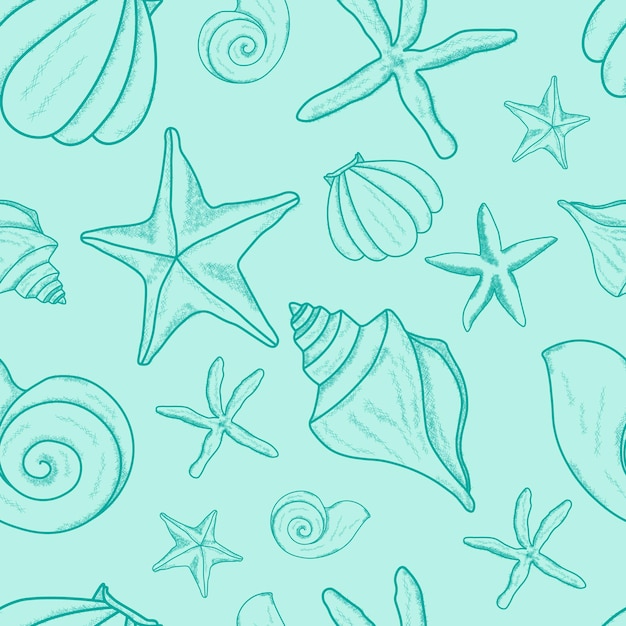 Dibujo a mano sin costuras Oceanic