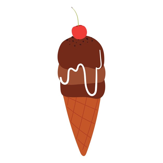 dibujo a mano de dibujos animados de helado postre lindo dibujo de helado doodle